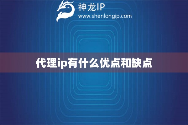 代理ip有什么优点和缺点