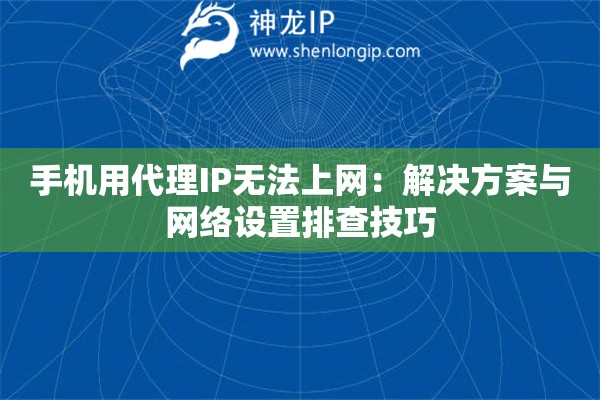 手机用代理IP无法上网：解决方案与网络设置排查技巧