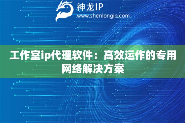 工作室ip代理软件：高效运作的专用网络解决方案