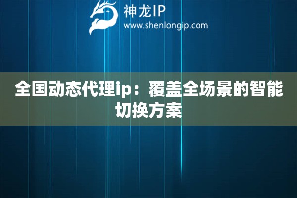 全国动态代理ip：覆盖全场景的智能切换方案