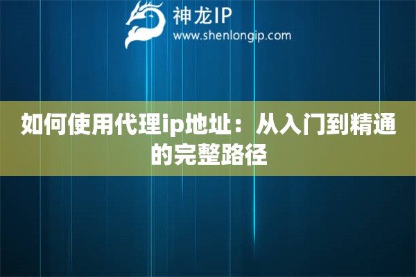 如何使用代理ip地址：从入门到精通的完整路径