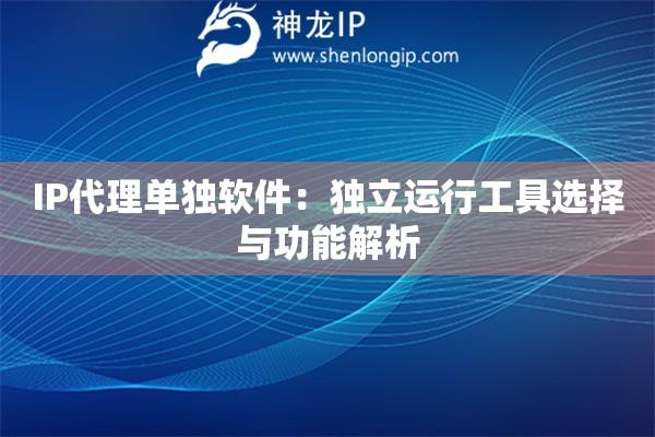 IP代理单独软件：独立运行工具选择与功能解析