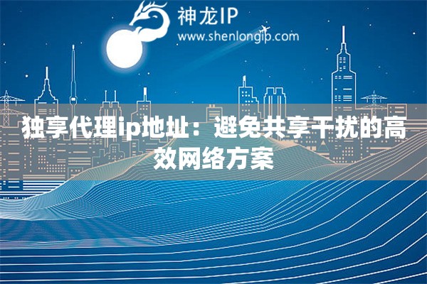 独享代理ip地址：避免共享干扰的高效网络方案