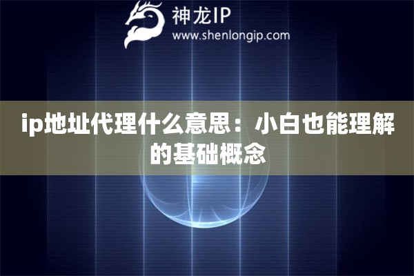 ip地址代理什么意思：小白也能理解的基础概念