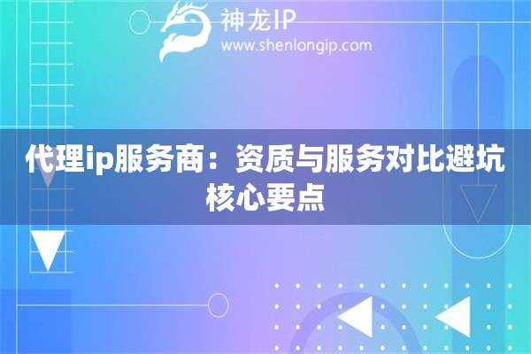 代理ip服务商：资质与服务对比避坑核心要点