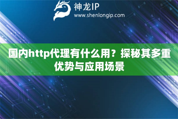 国内http代理有什么用？探秘其多重优势与应用场景