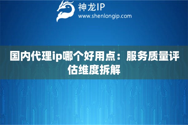 国内代理ip哪个好用点：服务质量评估维度拆解