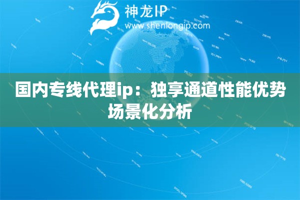 国内专线代理ip：独享通道性能优势场景化分析