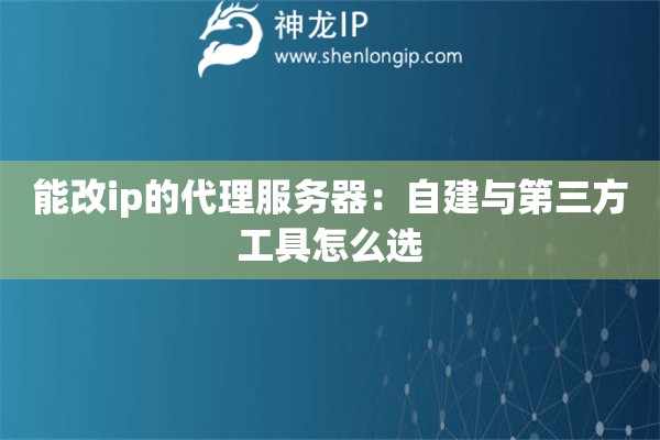 能改ip的代理服务器：自建与第三方工具怎么选