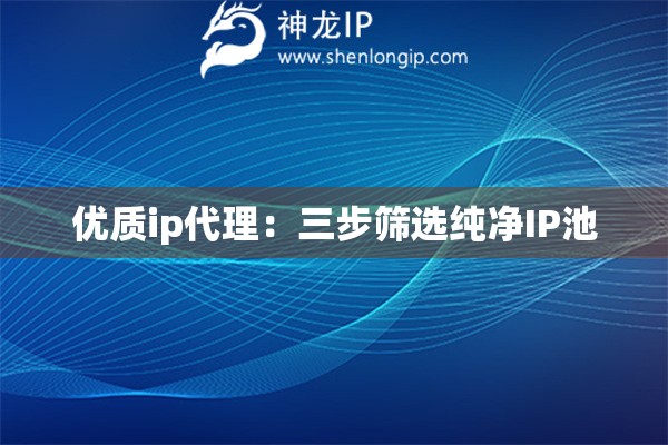 优质ip代理：三步筛选纯净IP池