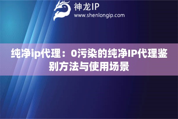 纯净ip代理：0污染的纯净IP代理鉴别方法与使用场景