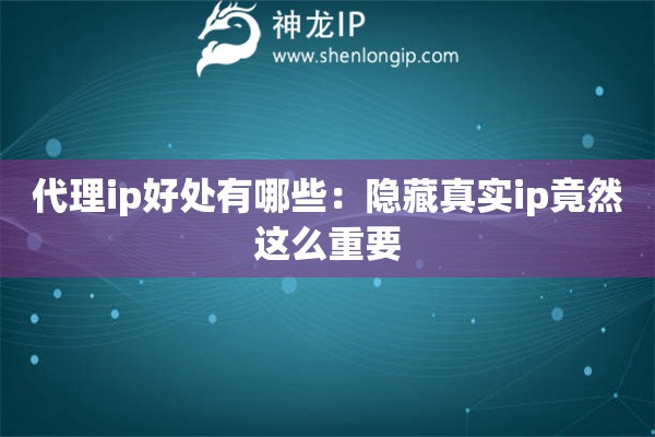 代理ip好处有哪些：隐藏真实ip竟然这么重要
