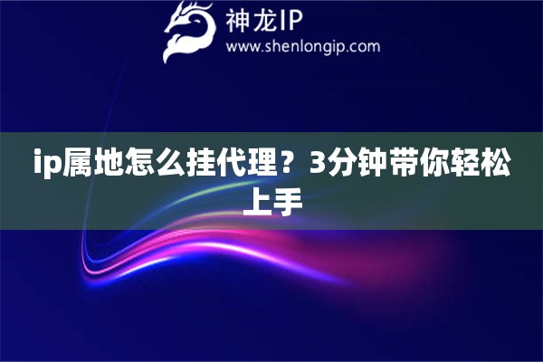 ip属地怎么挂代理？3分钟带你轻松上手