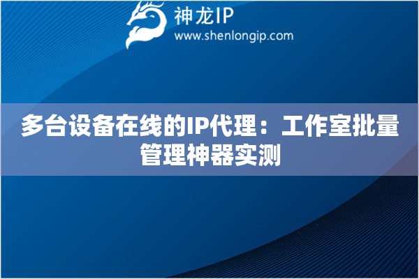 多台设备在线的IP代理：工作室批量管理神器实测