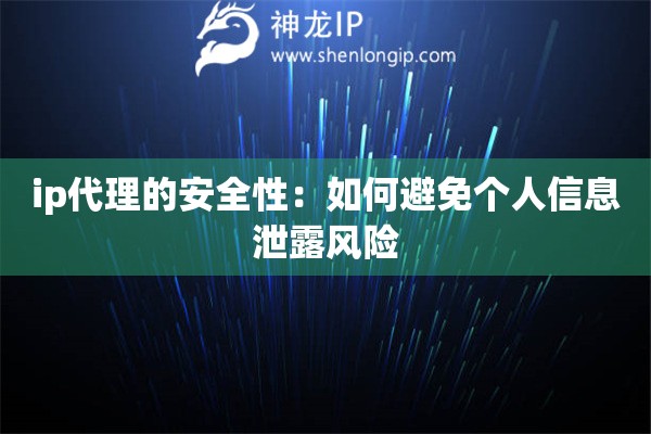 ip代理的安全性：如何避免个人信息泄露风险