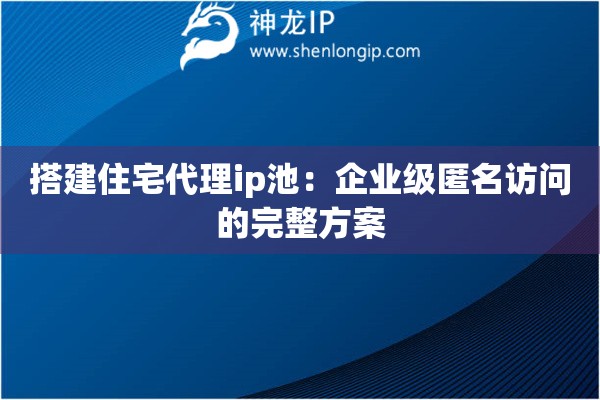 搭建住宅代理ip池：企业级匿名访问的完整方案