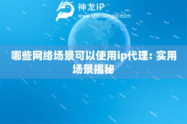 哪些网络场景可以使用ip代理: 实用场景揭秘