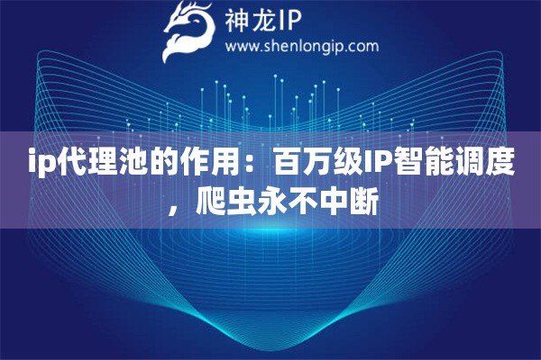 ip代理池的作用：百万级IP智能调度，爬虫永不中断