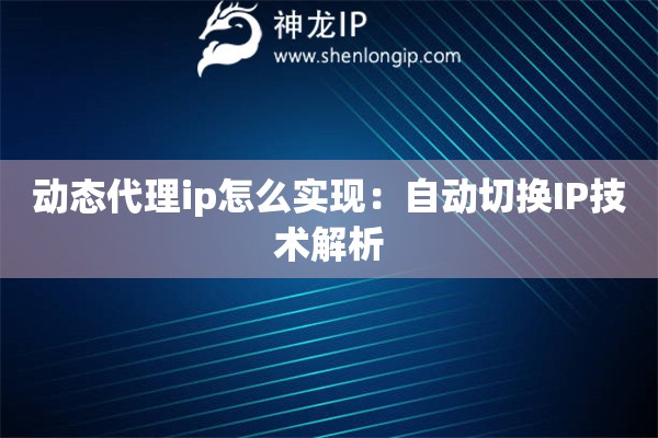 动态代理ip怎么实现：自动切换IP技术解析