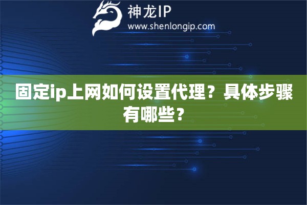 固定ip上网如何设置代理？具体步骤有哪些？