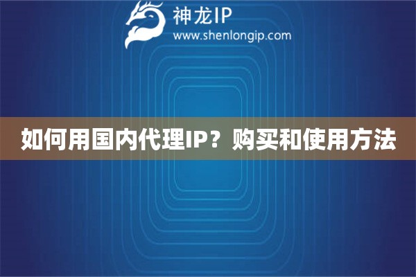 如何用国内代理IP？购买和使用方法