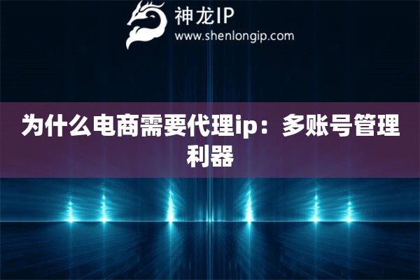 为什么电商需要代理ip：多账号管理利器