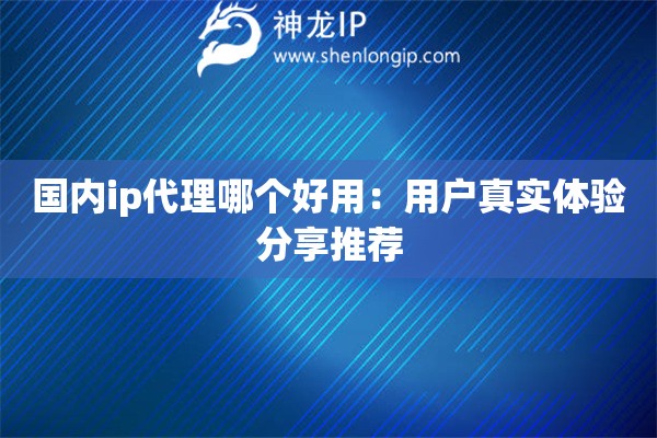 国内ip代理哪个好用：用户真实体验分享推荐