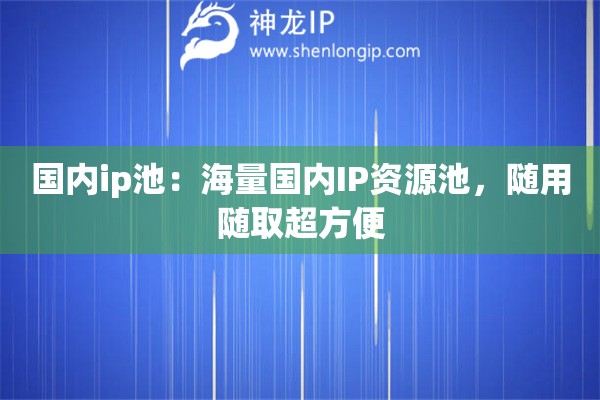 国内ip池：海量国内IP资源池，随用随取超方便