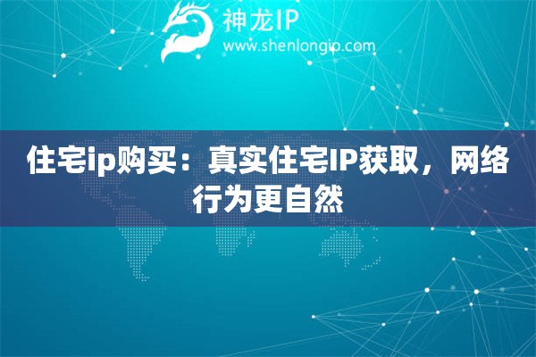 住宅ip购买：真实住宅IP获取，网络行为更自然