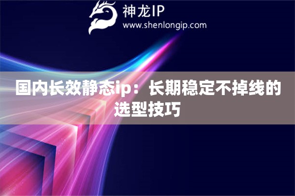 国内长效静态ip：长期稳定不掉线的选型技巧