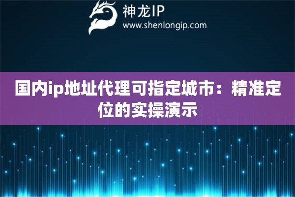 国内ip地址代理可指定城市：精准定位的实操演示