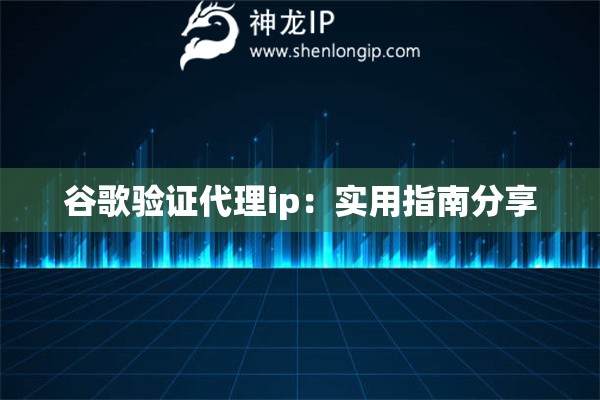 谷歌验证代理ip：实用指南分享