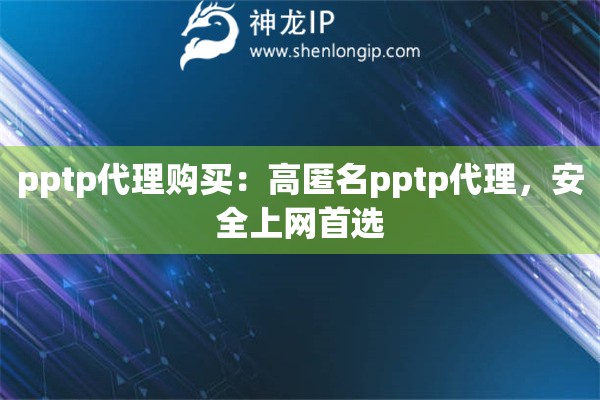 pptp代理购买：高匿名pptp代理，安全上网首选