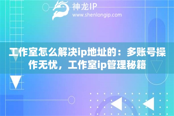 工作室怎么解决ip地址的：多账号操作无忧，工作室ip管理秘籍