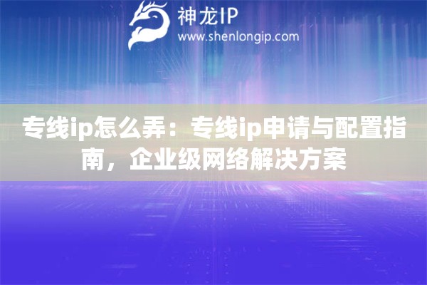 专线ip怎么弄：专线ip申请与配置指南，企业级网络解决方案