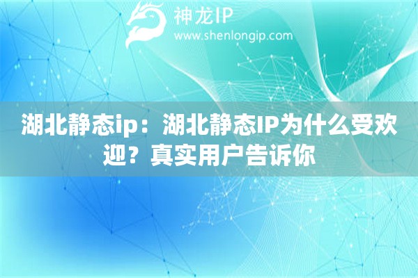 湖北静态ip：湖北静态IP为什么受欢迎？真实用户告诉你