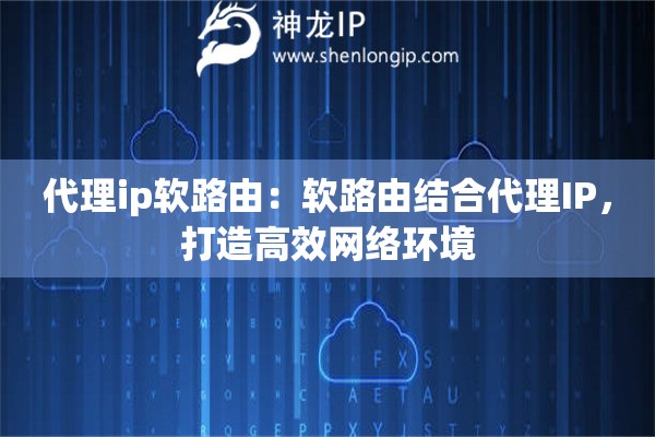 代理ip软路由：软路由结合代理IP，打造高效网络环境