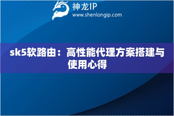 sk5软路由：高性能代理方案搭建与使用心得