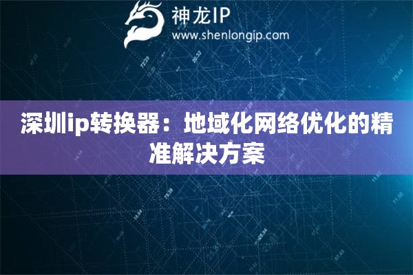深圳ip转换器：地域化网络优化的精准解决方案