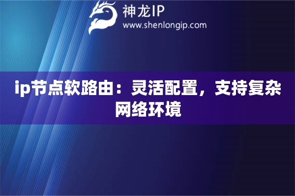 ip节点软路由：灵活配置，支持复杂网络环境