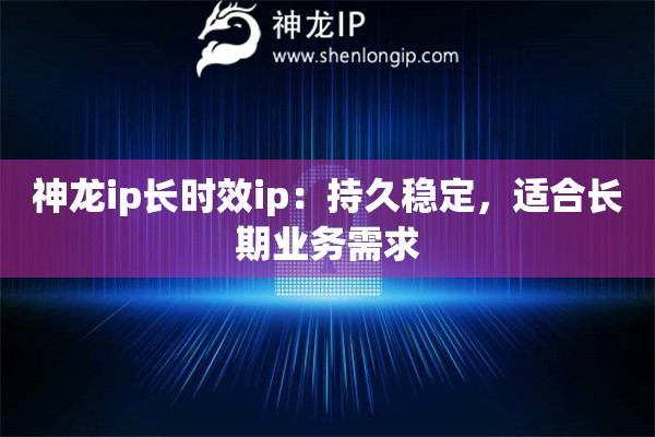 神龙ip长时效ip：持久稳定，适合长期业务需求