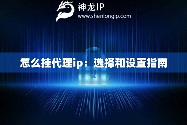 怎么挂代理ip：选择和设置指南