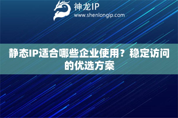 静态IP适合哪些企业使用？稳定访问的优选方案