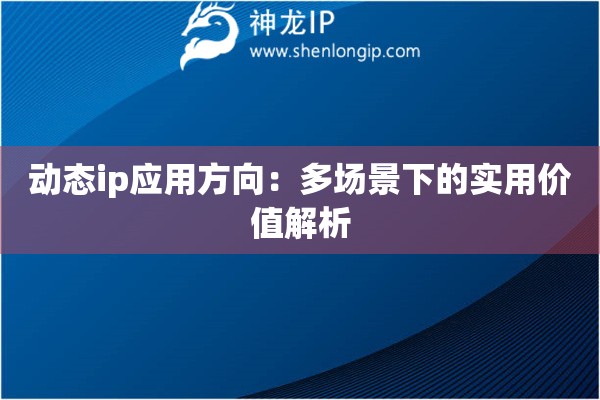 动态ip应用方向：多场景下的实用价值解析