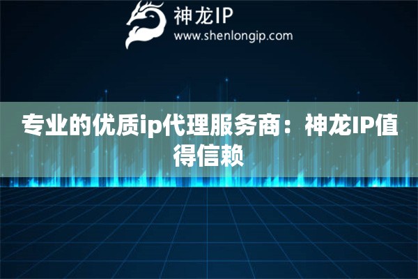 专业的优质ip代理服务商：神龙IP值得信赖