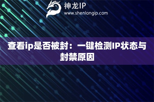 查看ip是否被封：一键检测IP状态与封禁原因