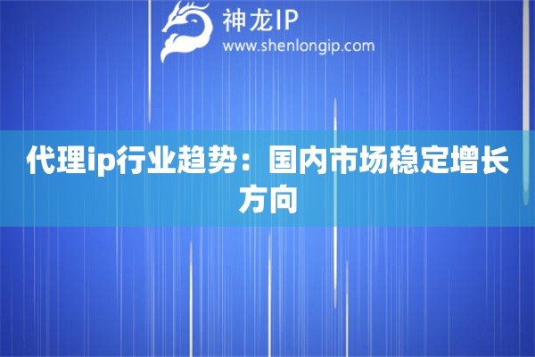 代理ip行业趋势：国内市场稳定增长方向