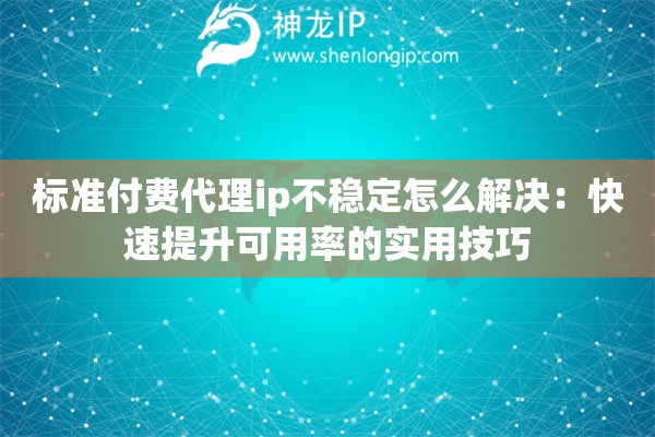 标准付费代理ip不稳定怎么解决：快速提升可用率的实用技巧