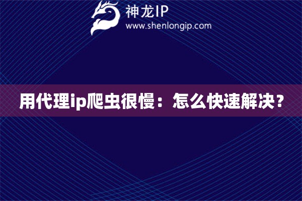 用代理ip爬虫很慢：怎么快速解决？