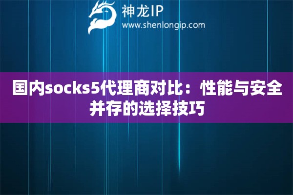 国内socks5代理商对比:性能与安全并存的选择技巧 国内socks5代理商对比:性能与安全并存的选择技巧